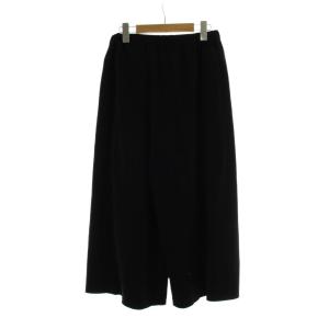 me ISSEY MIYAKE ワイドパンツ コットン混 黒 ブラック ウエストゴム フルレングス MI52JF902 /PP GY50