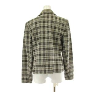YVES SAINT LAURENT テーラードジャケット 38 グレー 黒 ブラック チェック柄 ダブルブレスト YSLボタン HZF10-521