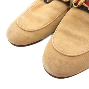 GUCCI ローファー スリッポン シューズ ホースビット スエード 9 ベージュ /FF GY68