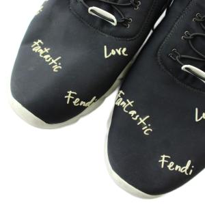 FENDI Love Fantastic スニーカー ローカット 英字 3Dロゴ プリント 11 30cm 黒 ブラック