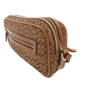 COACH ミニシグネチャー ショルダーバッグ クロスボディ キャンバス レザー 茶 ブラウン 6341 /FF GY12