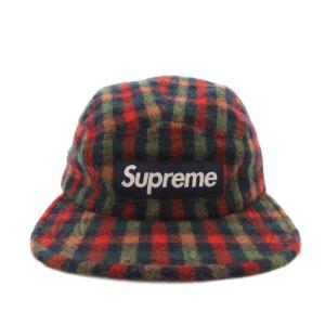 Supreme キャップ USA製 チェック マルチカラー