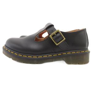 Dr.Martens POLLEY ポリー Tバーシューズ ローファー サンダル スムースレザー UK4 黒 ブラック /JS