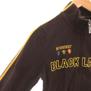 BURBERRY BLACK LABEL トラックジャケット ブルゾン ナンバリング ロゴ刺繍 ライン 1 茶 ブラウン /FF GY12