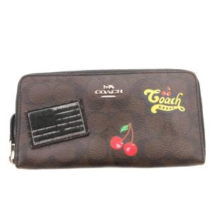 長財布 ウォレット ラウンドジップ シグネチャー アプリコット 茶 ブラウン F26392 /FF GY12