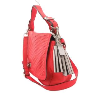 COACH 2WAY ショルダーバッグ ハンドバッグ パンチング フラップ メッシュ ビビットピンク 22386 /FF