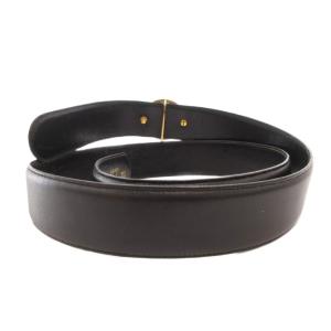 dunhill ベルト レザー ロゴ ゴールド金具 黒 ブラック /FF GY12