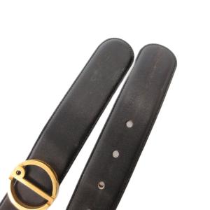dunhill ベルト レザー ロゴ ゴールド金具 黒 ブラック /FF GY12