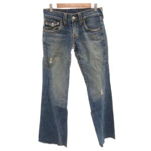 803 デニムパンツ ジーンズ ブーツカット カットオフ R28 S33 インディゴ /FF GY12