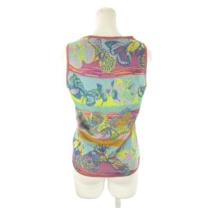 MISSONI カットソー ニット ノースリーブ タンクトップ インターシャ バタフライ 緑 グリーン /CK36 GY99