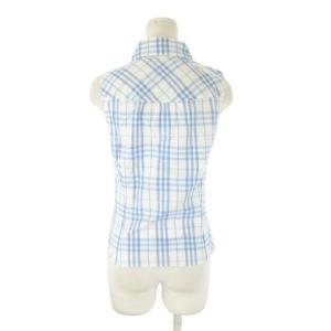 BURBERRY BLUE LABEL シャツ スキッパー ノースリーブ ノバチェック 38 青 ブルー /CK43 GY99