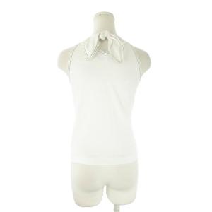 BURBERRY BLUE LABEL タンクトップ カットソー Vネック バックリボン 36 白 ホワイト /CK44 GY99
