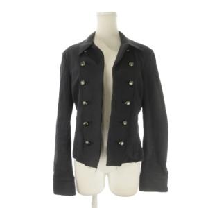 トッパージャケット 2way ナポレオンデザイン ノーカラー スウェット 38 黒 ブラック /CK40