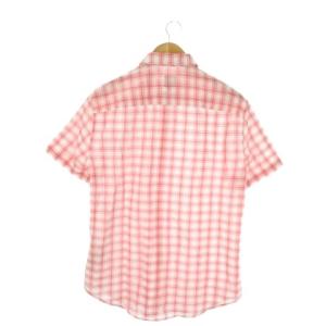 A/X ARMANI EXCHANGE 半袖シャツ M 赤 レッド チェック柄 シアー /AO22 GY99