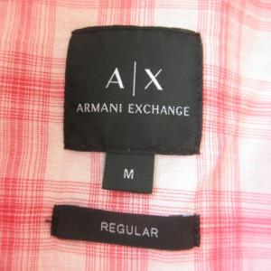 A/X ARMANI EXCHANGE 半袖シャツ M 赤 レッド チェック柄 シアー /AO22 GY99