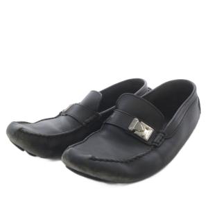 ドライビングシューズ モカシン レザー ベルト 8.5 ブラック /YO29 GY01