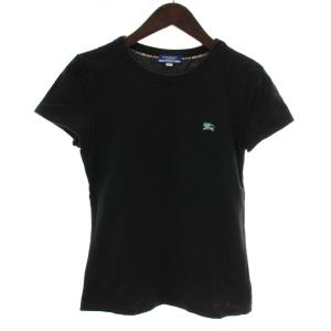 Tシャツ カットソー 半袖 クルーネック ノバチェック ロゴ 刺繍 38 黒 ブラック /XZ GY99