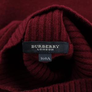 BURBERRY LONDON ベスト ニット ノースリーブ タートルネック アーガイル柄 ロゴ 160A ボルドー /XZ GY99