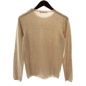 Max Mara 白タグ ニット カットソー 長袖 クルーネック ベージュ /XZ GY99