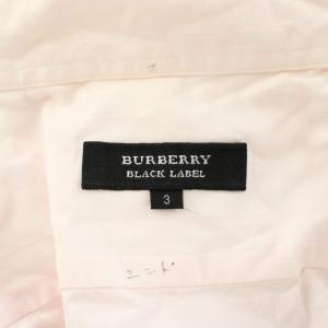 BURBERRY BLACK LABEL ボタンダウンシャツ 半袖 チェック柄 ロゴ 刺繍 3 ピンク /XZ GY99