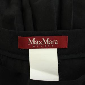 Max Mara ワイドパンツ ガウチョパンツ 絹 シルク クロップド 36 黒 ブラック /XZ GY99