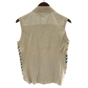BURBERRY LONDON ニットベスト ノースリーブ ハイネック ノバチェック Vネック 15 ベージュ /XZ GY99