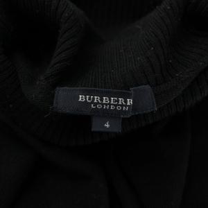 BURBERRY LONDON ニット セーター ウール 長袖 タートルネック ロゴ 刺繍 4 黒 ブラック /XZ GY99