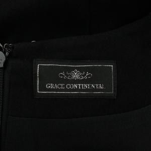 GRACE CONTINENTAL ワンピース 半袖 ひざ丈 パール ラインストーン 36 黒 ブラック /XZ GY99