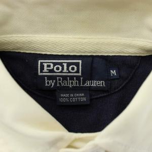 Polo by Ralph Lauren ポロシャツ 長袖 ボーダー ロゴ 刺繍 M グレー 紺 ネイビー /XZ GY99