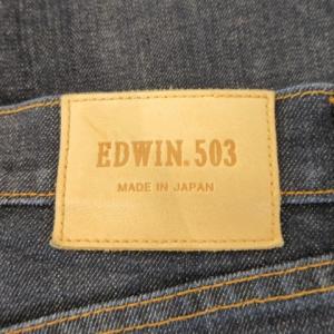 EDWIN 503 デニム ジーンズ 34 紺 ネイビー インディゴ 無地 長ズボン /MN16 GY99