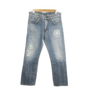 503R デニム ジーンズ 31×33 青 ブルー インディゴ ダメージ加工 ウォッシュ加工 フルレングス