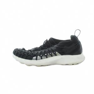 KEEN ユニークスニーク サンダル 26.5cm 黒 ブラック 編み込みデザイン プルタブ 厚底ソール 1023139