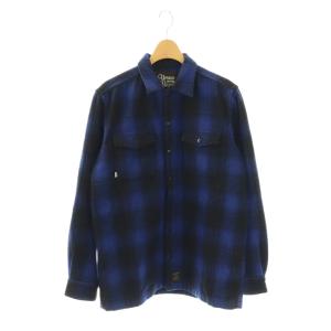 Ursus bape ネルシャツ 長袖 チェック M ブルー ブラック /CX GY35