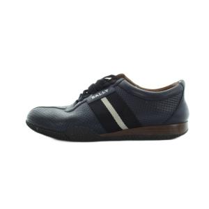 24AW CALF PERFORATED スニーカー シューズ 靴 レザー ストライプ 27cm 紺 ネイビー