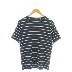 Tシャツ カットソー 半袖 ボーダー ポニー刺繍 M ネイビー ホワイト /CX GY35