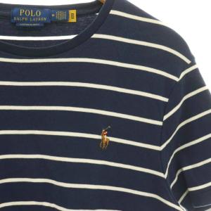 POLO RALPH LAUREN Tシャツ カットソー 半袖 ボーダー ポニー刺繍 M ネイビー ホワイト /CX GY35