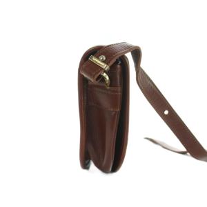 Longchamp ショルダーバッグ 斜めがけ ロゴ ポシェット レザー 茶 ブラウン GY35 /MQ