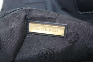 TORY BURCH トートバッグ ハンドバッグ ナイロン レザー ロゴ ブラック /YO22 GY35