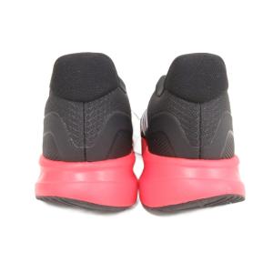 adidas タグ付き スニーカー シューズ 24.5 黒 ブラック 赤 レッド メッシュアッパー 厚底ソール /NU