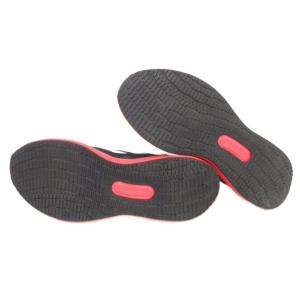 adidas タグ付き スニーカー シューズ 24.5 黒 ブラック 赤 レッド メッシュアッパー 厚底ソール /NU