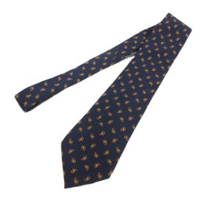 dunhill イギリス製 ネクタイ レギュラータイ 絹 シルク 紺 ネイビー ペイズリー柄 /NU GY99