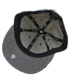 NEW ERA 59 FIFTY キャップ 帽子 7 3/4 紺 ネイビー 白 ホワイト ストライプ柄 ロゴ刺繍 /TL