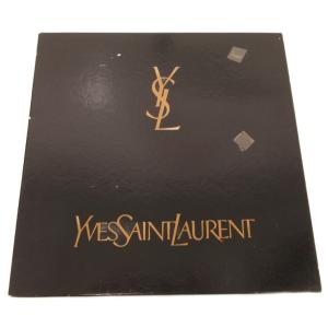 YVES SAINT LAURENT スカーフ 絹 シルク 58×58 茶 ブラウン 赤 レッド ペイズリー柄 放射状デザイン /NU GY99