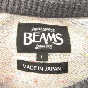 BEAMS トレーナー スウェット クルーネック 長袖 ポケット L グレー /AH16 GY99