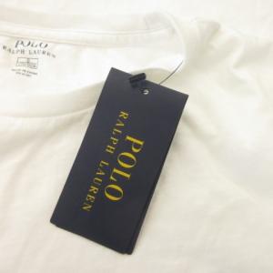 POLO RALPH LAUREN ロンT Tシャツ カットソー クルーネック 長袖 ロゴ刺繍 ワンポイント S 白 ホワイト /AH13