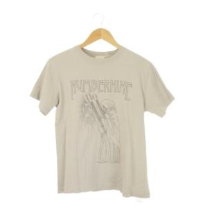 Tシャツ 1 ベージュ 半袖 グラフィックプリント ラウンドネック /CK15 GY99