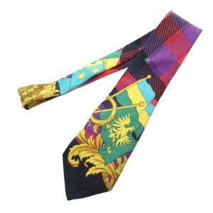 VERSACE ネクタイ レギュラータイ 絹 シルク 総柄 マルチカラー /FF GY99