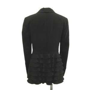 MOSCHINO CHEAP AND CHIC テーラードジャケット 後ろフリルデザイン 上着 M相当 黒 ブラック 長袖 ショールカラー 無地 /AY