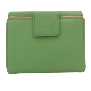 kate spade new york 美品 財布 ウォレット 緑 グリーン 無地 金具 ステッチ /IL GY99