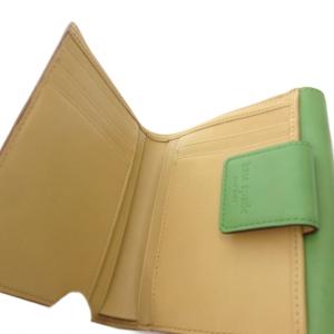 kate spade new york 美品 財布 ウォレット 緑 グリーン 無地 金具 ステッチ /IL GY99